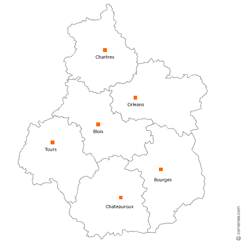 Carte région Centre-Val-de-Loire