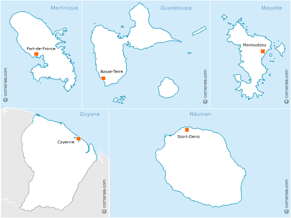 Carte région Outre-mer
