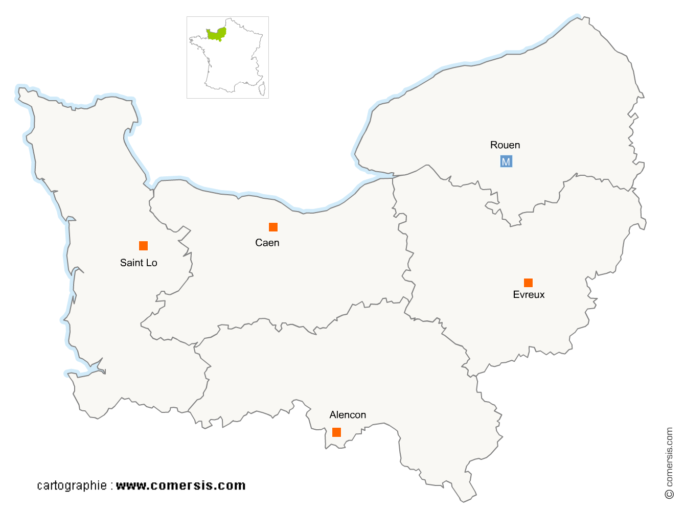 Carte région Normandie